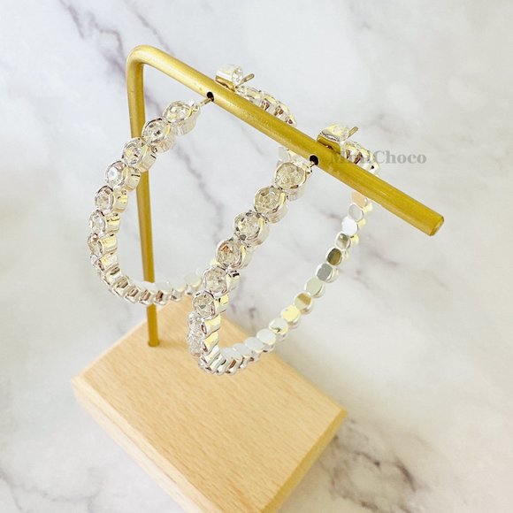 4.5 cm Crystal Hoop Earrings - Picture 5 of 8